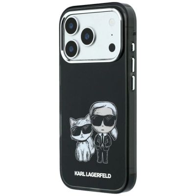 2. Karl Lagerfeld Smooth Karl & Choupette Bodies Sketch MagSafe Case for iPhone 18 Pro / 17 Pro - Black