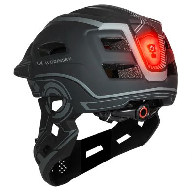 5. Wozinsky Kids' Full Face Bike Helmet with USB Rear Light S - Gray