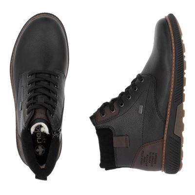 24. Men’s Black Waterproof Leather Boots with Warm Lining Rieker B3343-00