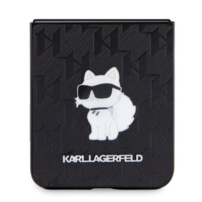 5. Karl Lagerfeld Saffiano Monogram Choupette Pin case for Samsung Galaxy Z Flip 5 - black