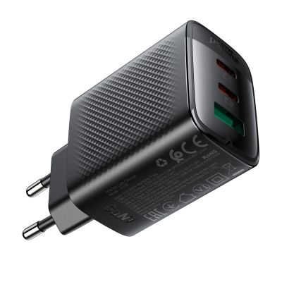 5. Acefast A108 GaN PD 67W 2xUSB-C 1xUSB-A Wall Charger - Black