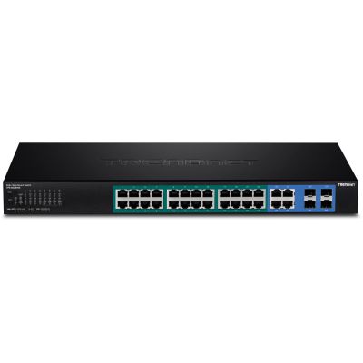 2. TRENDnet 28-Port Managed Gbit PoE+ 370W WebSmart 19" Switch