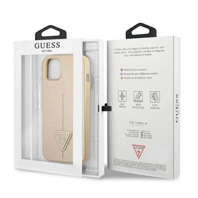 8. Guess GUHCP13SPSATLE iPhone 13 mini 5,4 "beige / beige hardcase SaffianoTriangle Logo