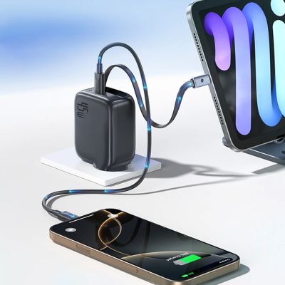 8. Baseus EnerCore CJ11 45W Wall Charger with USB-C Port and Retractable USB-C Cable - Black