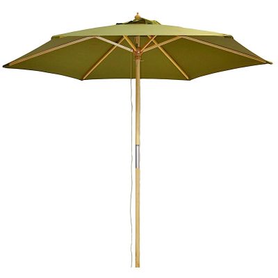 16. WOODEN GARDEN UMBRELLA 250 CM FOLDABLE GREEN