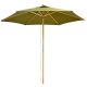16. WOODEN GARDEN UMBRELLA 250 CM FOLDABLE GREEN