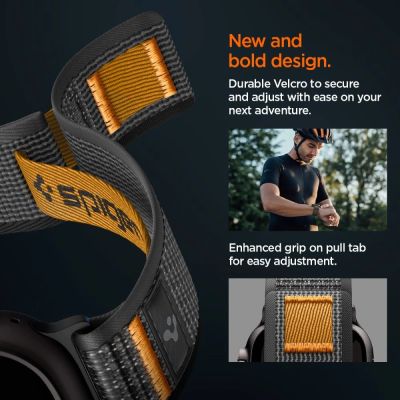 9. Spigen Athlex Air 2 Strap for Apple Watch (44 / 45 / 46 / 49 mm) - Black and Orange