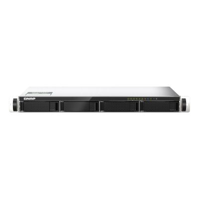 Qnap TS-435XeU-4G, 1U, 4 x 2.5"/3.5" SATA, Marvell Octeon TX2 CN9130 / CN9131 quad-core, 4GB DDR4 SODIMM (Max. 32GB), 2 x 10GbE SFP+, 2 x 2.5GbE, Single PSU