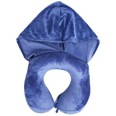 2. TRAVEL BLUE TRANQUILITY HODDIE MEMORY FOAM TRAVEL PILLOW WITH HOOD