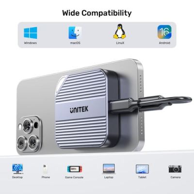 22. Unitek SolidForce Reefer Magnetic USB-C Drive Enclosure for M.2 SSD (NVMe/SATA)