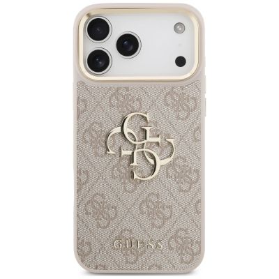 3. Guess 4G Big 4G Classic Logo Big Strap Metal Buttons Case for iPhone 18 Pro Max / 17 Pro Max – pink