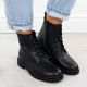 7. Sergio Leone BT25172-S Women’s Black Insulated Leather Worker Boots