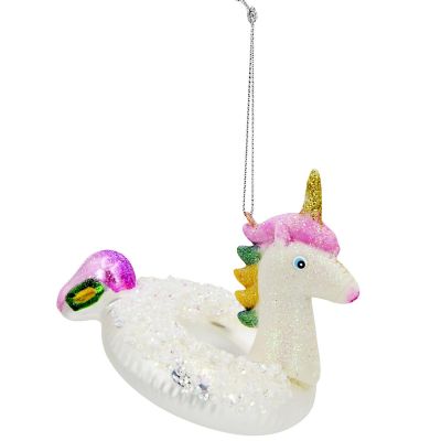 2. MICA GLASS UNICORN CHRISTMAS BAUBLE