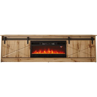 GRANERO TV cabinet + fireplace 200x56.7x35 Wotan oak
