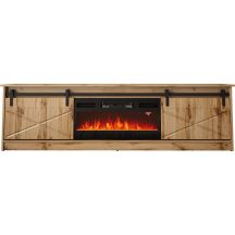 GRANERO TV cabinet + fireplace 200x56.7x35 Wotan oak