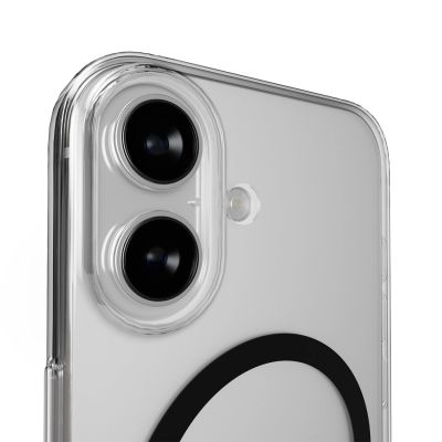 6. Puro Lite Mag TPU+PC Case Compatible with MagSafe for iPhone 17 - Transparent with Black Ring