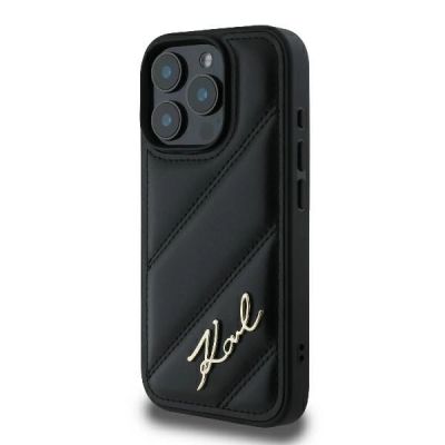 2. Karl Lagerfeld Quilted Signature iPhone 16 Pro Case - Black