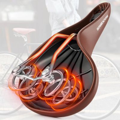 9. Rockbros 6800S retro comfort bicycle saddle - brown