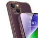 7. Dux Ducis Yolo iPhone 14 Plus case elegant purple faux leather cover
