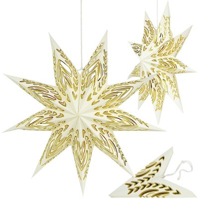 DECORATIVE HANGING PAPER STAR FSC 18x60CM ECURE 9 ARMS MICA