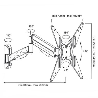 7. Maclean MC-784 TV wall mount (Swivel, wall, tilt; 32" - 55"; max. 20kg)