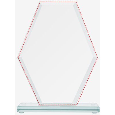 Glass trophy with a broken base