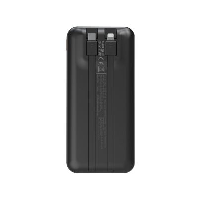 4. Wozinsky WFC-15B 20000mAh 22.5W PD20W Powerbank with Built-in Lightning and USB-C Cables - Black