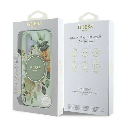 8. Guess IML Flower & Tonal Circle MagSafe case for iPhone 16 Plus - green