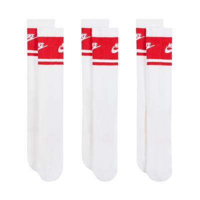 5. Nike Everyday Elevated Crew Socks 3 Pairs White and Red IM7949 900