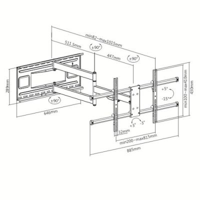 3. TECHLY LONG LCD/LED TV WALL MOUNT 43-80 INCHES