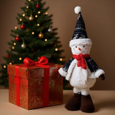 10. DECORATIVE SNOWMAN 50CM GRAY