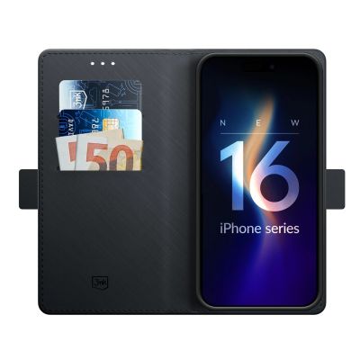 26. 3mk Wallet Case for iPhone 16 Pro - Black