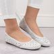 28. Rieker W RKR649 comfortable leather openwork shoes, white
