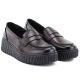 4. Brown leather wedge moccasin shoes Vinceza 133135