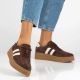 2. Women's brown leather and suede platform shoes Filippo DP6776