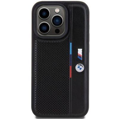 3. BMW Perforated Tricolor Line case for iPhone 15 Pro - black