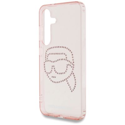6. Karl Lagerfeld Rhinestones K. Head Logo Samsung Galaxy S25 Case Pink