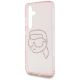 6. Karl Lagerfeld Rhinestones K. Head Logo Samsung Galaxy S25 Case Pink