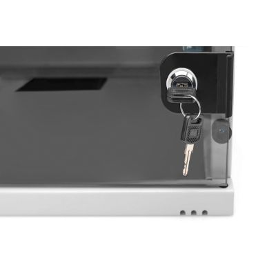 59. 19" 4U wall-mounted network cabinet, SOHO 241 x 540 x 400 mm, glass door, gray, unassembled, 60 kg