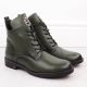 4. Women's lace-up and zippered green ankle boots Potocki SZ12179