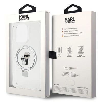 8. Karl Lagerfeld KLHMP15LHMRSKCH iPhone 15 Pro 6.1" white/white hardcase Ring Stand Karl&Choupette MagSafe