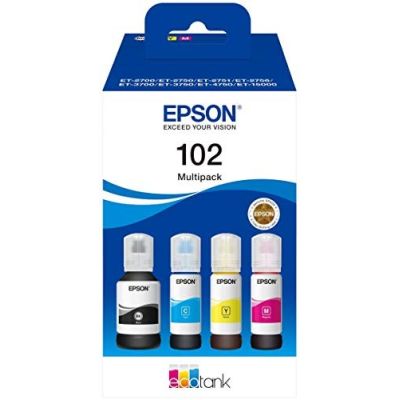 2. Epson 102 EcoTank Inks Cyan Magenta Yellow 127 ml 70 ml Inkjet