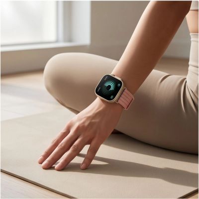 5. Tech-Protect Nylon Strap for Huawei Watch Fit 3 / 4 / 4 Pro / 5 / 5 Pro - Pink