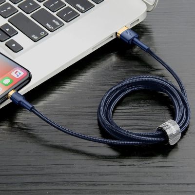 8. Baseus Cafule USB-A / Lightning 1.5A QC 3.0 cable 2 m - blue-gold