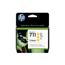 HP 3-Pack Yellow 711 DesignJet Ink Cartridges 29ml