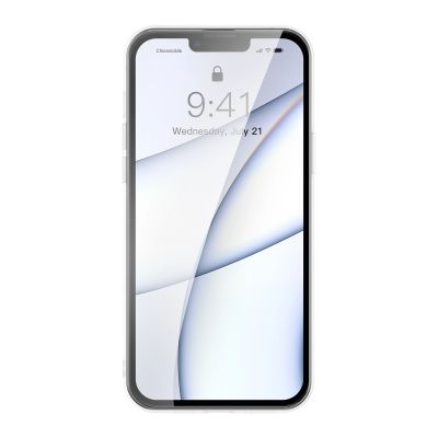 8. Baseus Frosted Glass Case Cover for iPhone 13 Pro Max Hard Cover with Gel Frame Transparent (ARWS000802)
