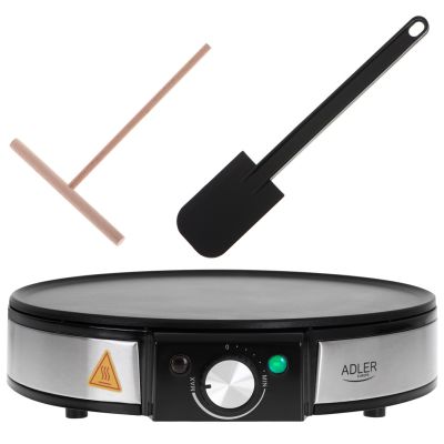 4. Adler AD 3058 Pancake Maker 1 Pan 1600 W Black, Stainless Steel