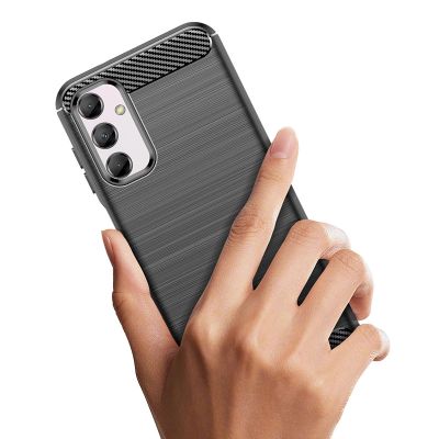 6. Flexible carbon pattern case for Samsung Galaxy M14 Carbon Case - black