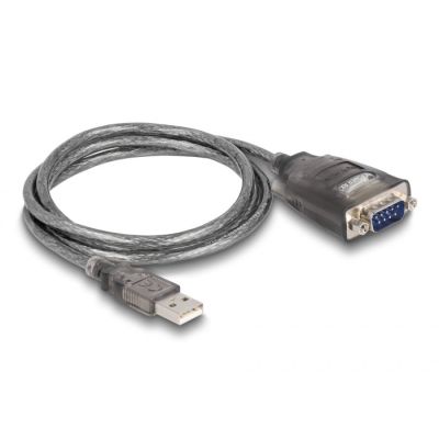 DeLOCK Adapter USB 2.0 Type-A to 1 x RS-232 D-Sub 9-pin serial male with screws, 3 x LED, 1 m
