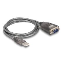 DeLOCK Adapter USB 2.0 Type-A to 1 x RS-232 D-Sub 9-pin serial male with screws, 3 x LED, 1 m